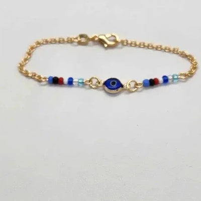 Brand New Brazilian 18k Gold Filled Blue Evil Eye Bracelet