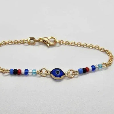 Brand New Brazilian 18k Gold Filled Blue Evil Eye Bracelet