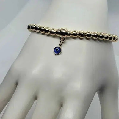 Brand New Brazilian 18k Gold Filled Blue evil eye adjustable bracelet