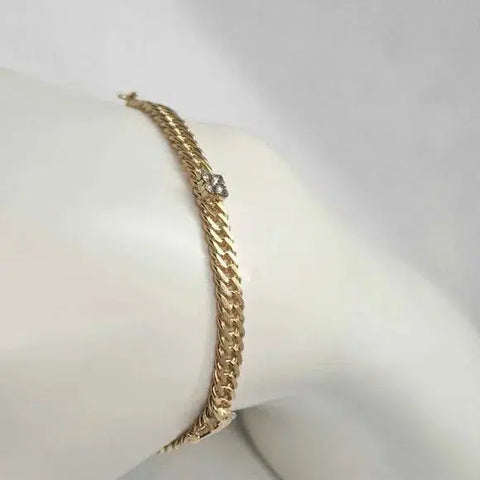 Brand New Brazilian 18k Gold Filled 2 Dolphins & Cz Stone Bracelet