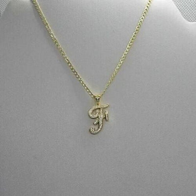 Brand New Sterling Silver 925 Letter F Necklace