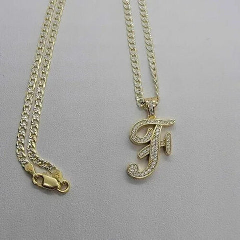 Brand New Sterling Silver 925 Letter F Necklace