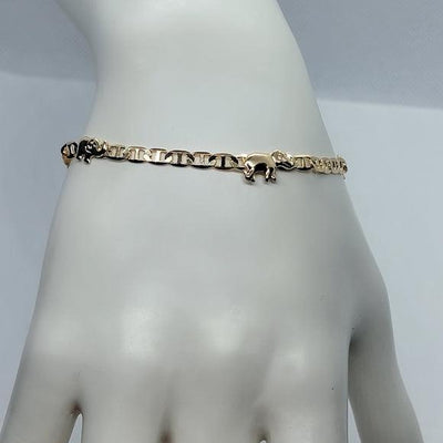 Brand New Brazilian 18k Gold Filled 3 Elephants Bracelet