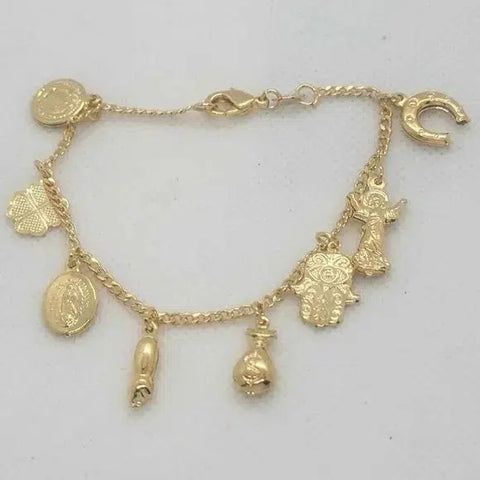 Brand New Brazilian 18k Gold Filled Multi Charms Bracelet