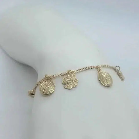 Brand New Brazilian 18k Gold Filled Multi Charms Bracelet